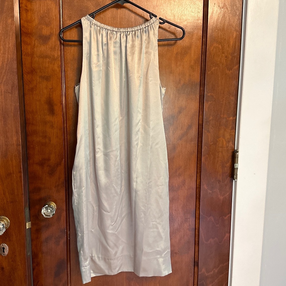 Champagne satin dress with pockets
